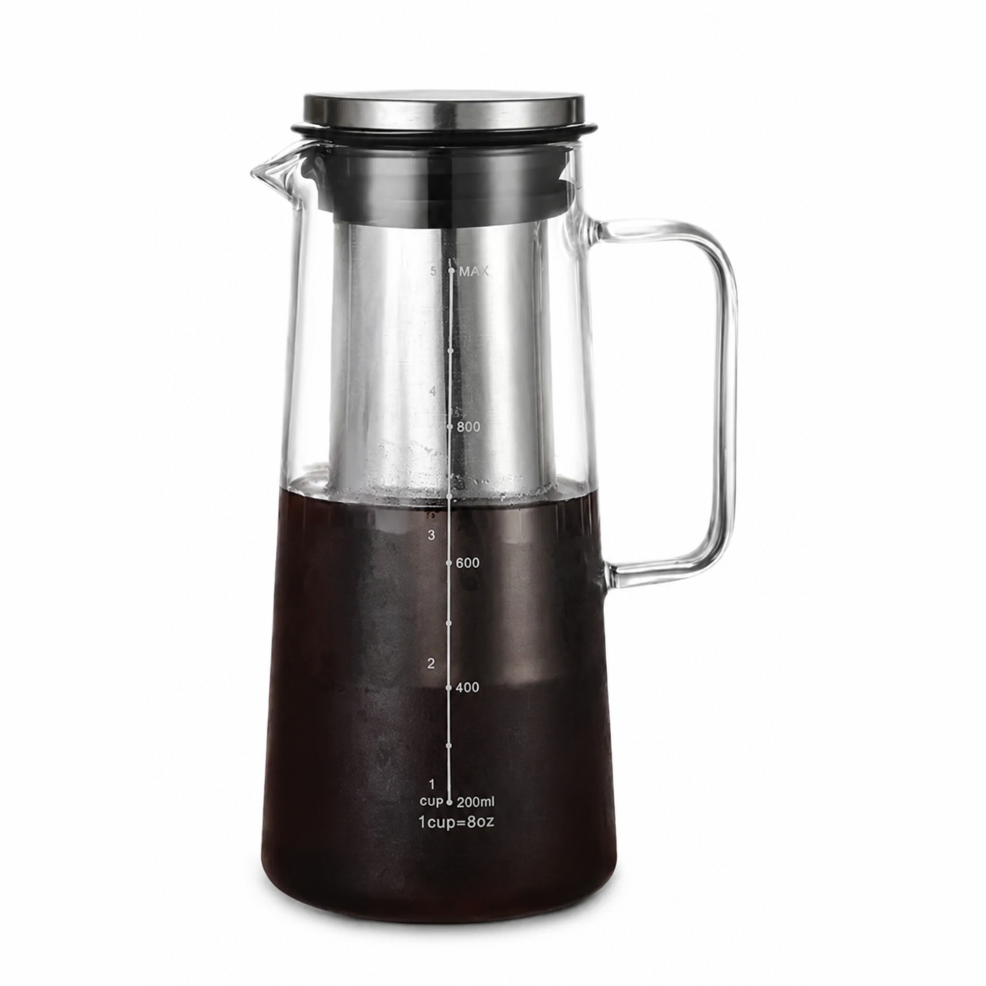 Cold Brew Maker  – Jarra de Vidrio con Filtro en Acero Inoxidable 1.000 ML