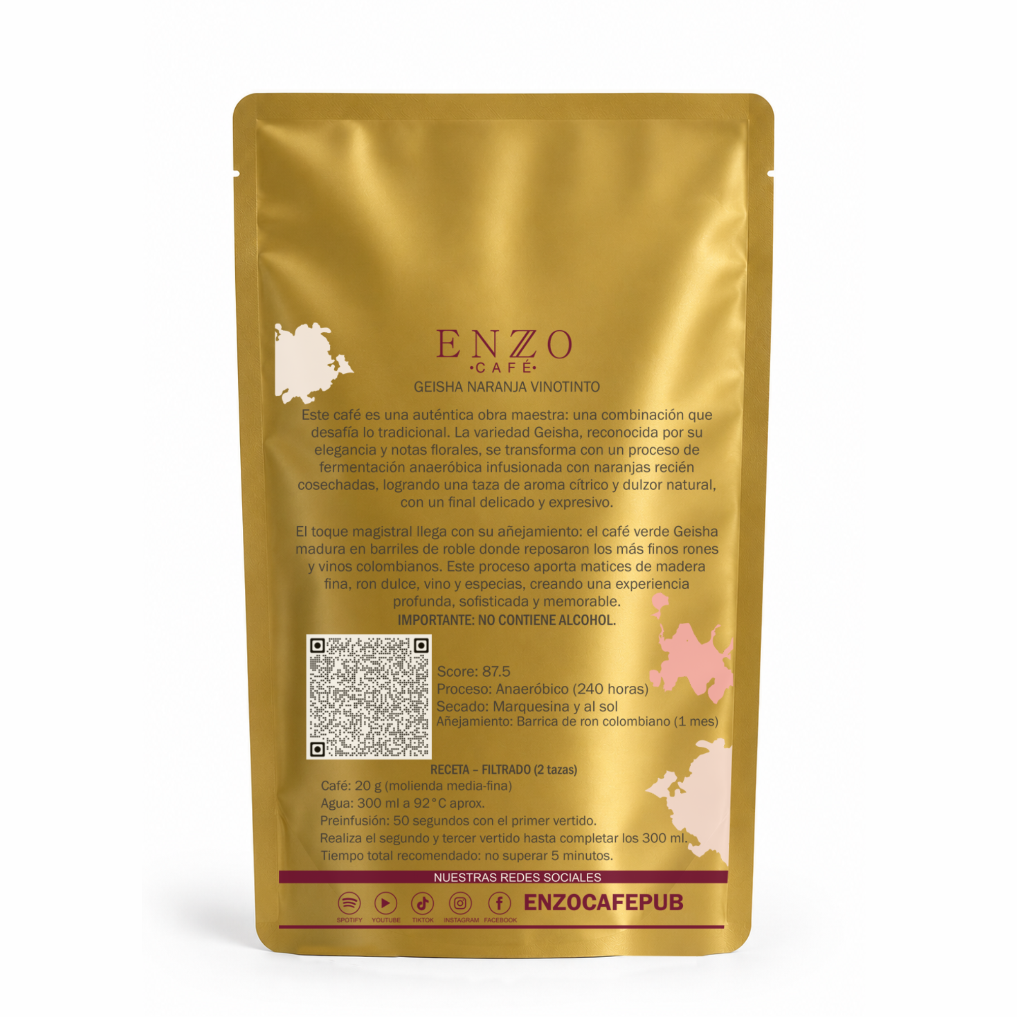 Geisha Naranja Vinotinto – Café Exótico Procesado en Barrica Edición Especia
