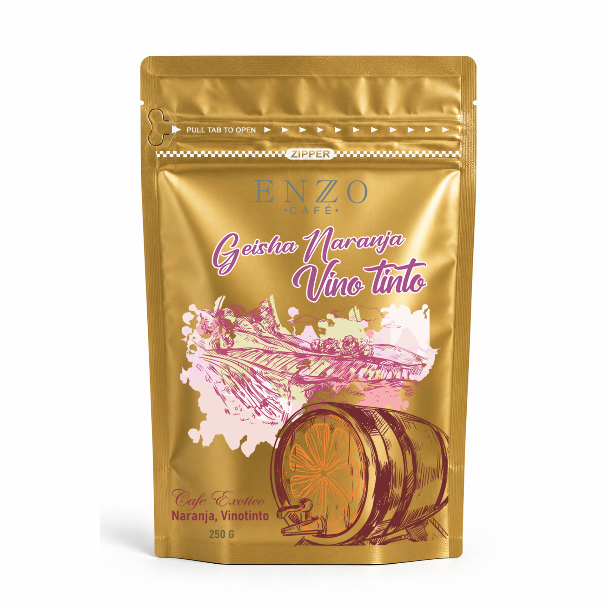 Geisha Naranja Vinotinto – Café Exótico Procesado en Barrica Edición Especia